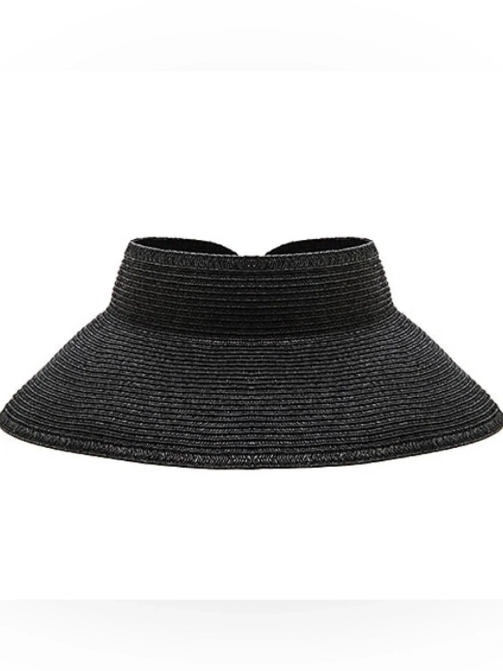 Vix Paula Hermanny Hat Women’s Straw Visor Black Sun Hat Beach Resort Wear